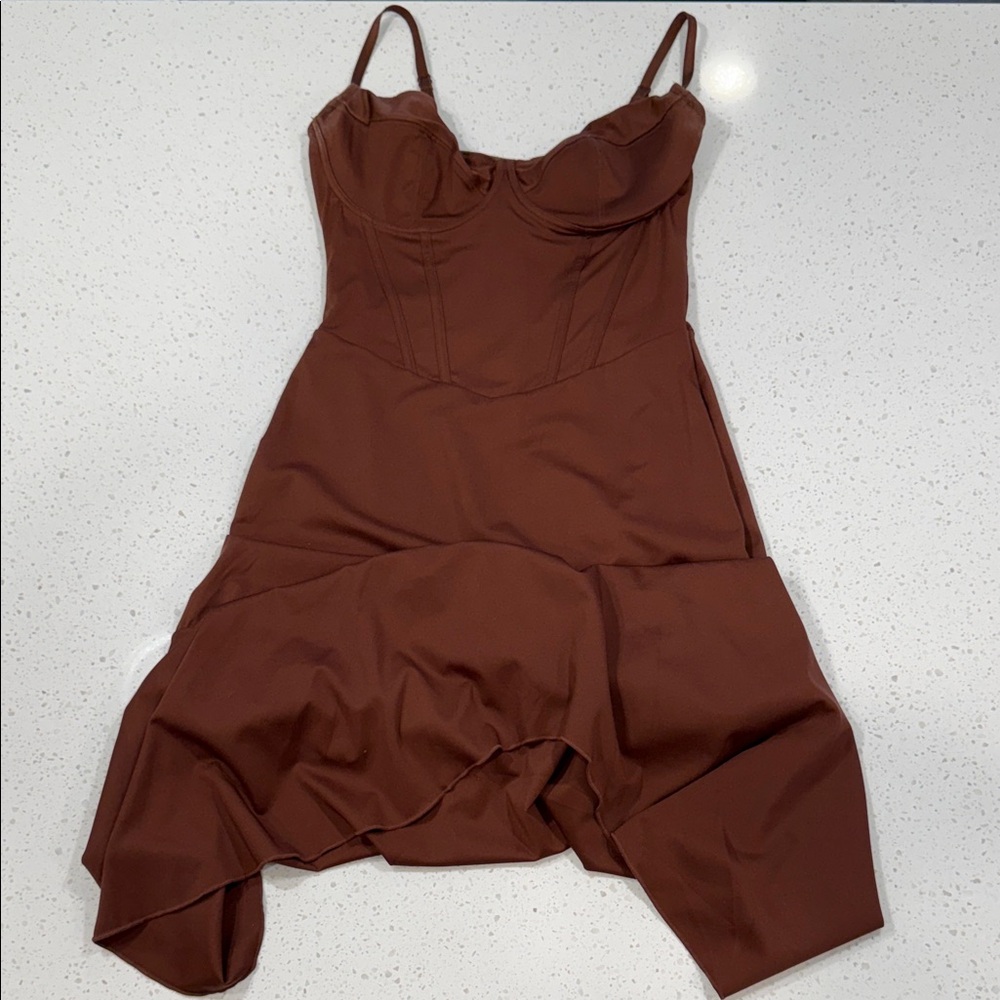 Elegant Brown Women's Shapewear Dress